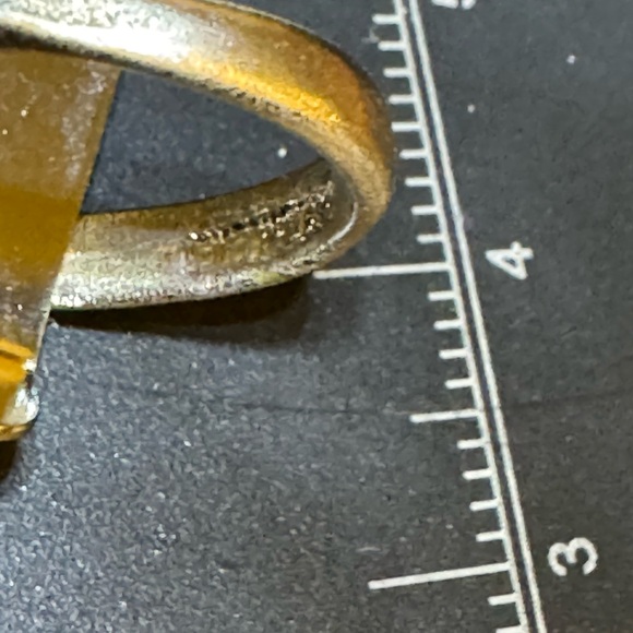 Silver tone blue and clear stones ring sz 6 - Picture 11 of 16